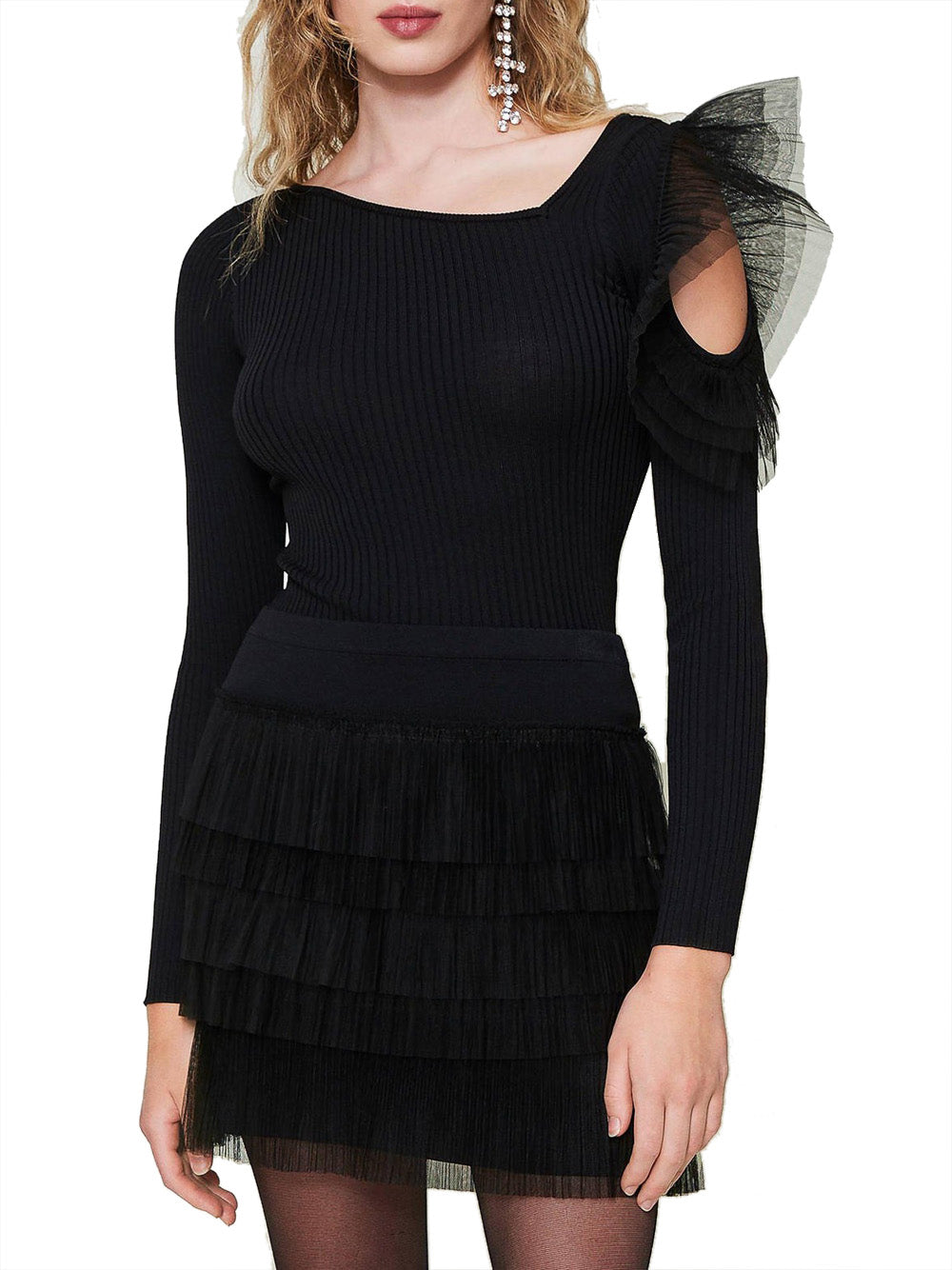 Maglia Actitude Cut Out da Donna - Nero