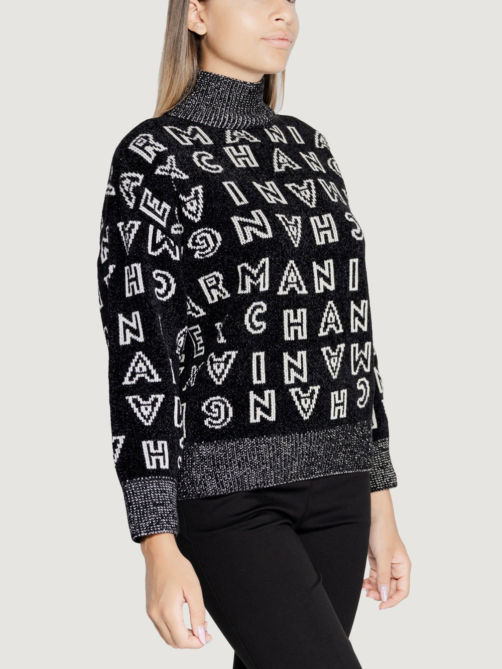 A|X Armani Exchange Pullover Donna Mod. 6DYM1P-YM1SZ 42AN Black/Iso Allover