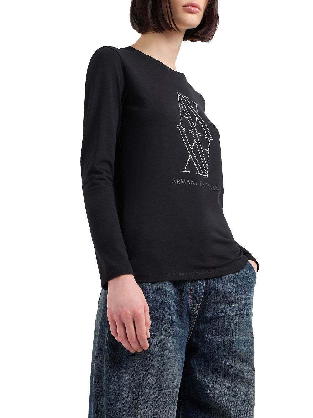 T-shirt Armani Exchange da Donna - Nero