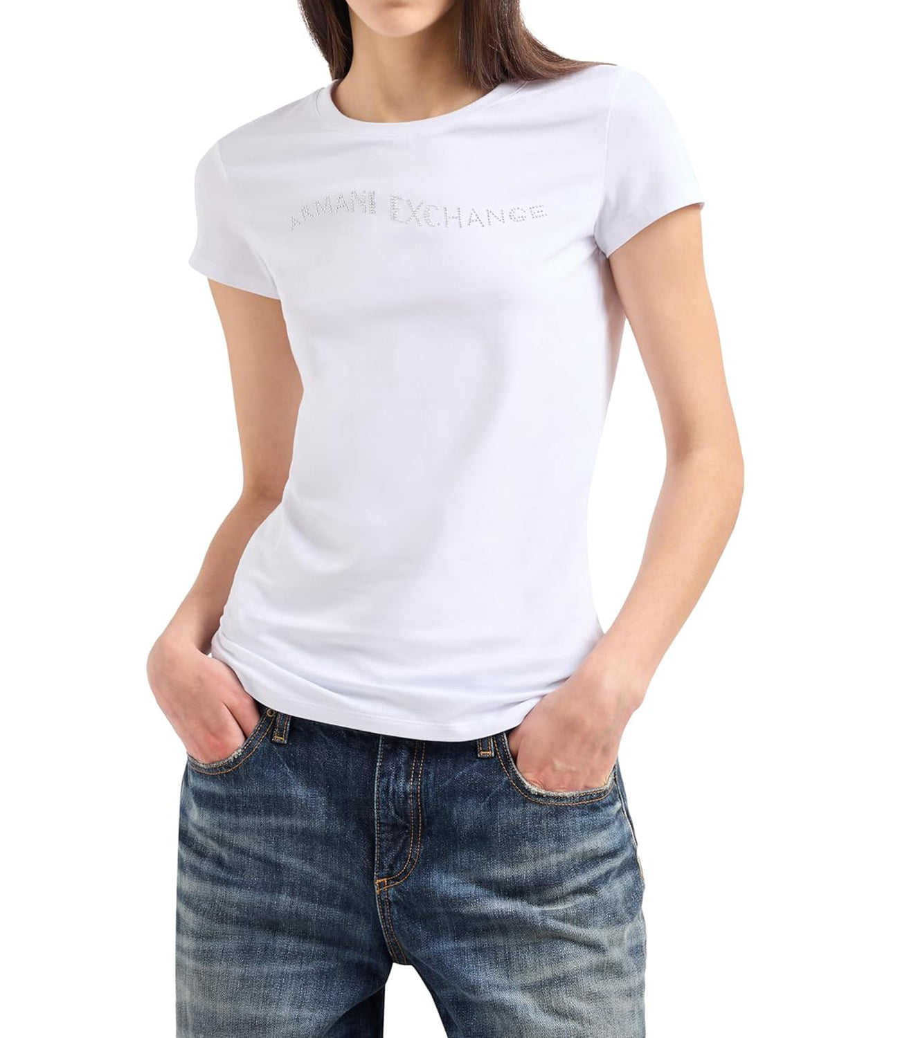 A|X Armani Exchange T-shirt Donna Mod. 6DYT57-YJETZ 1000 Optic White