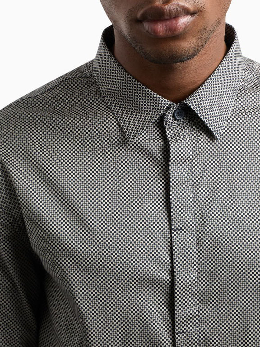 Camicia Casual Armani Exchange Slim Fit da Uomo - Grigio