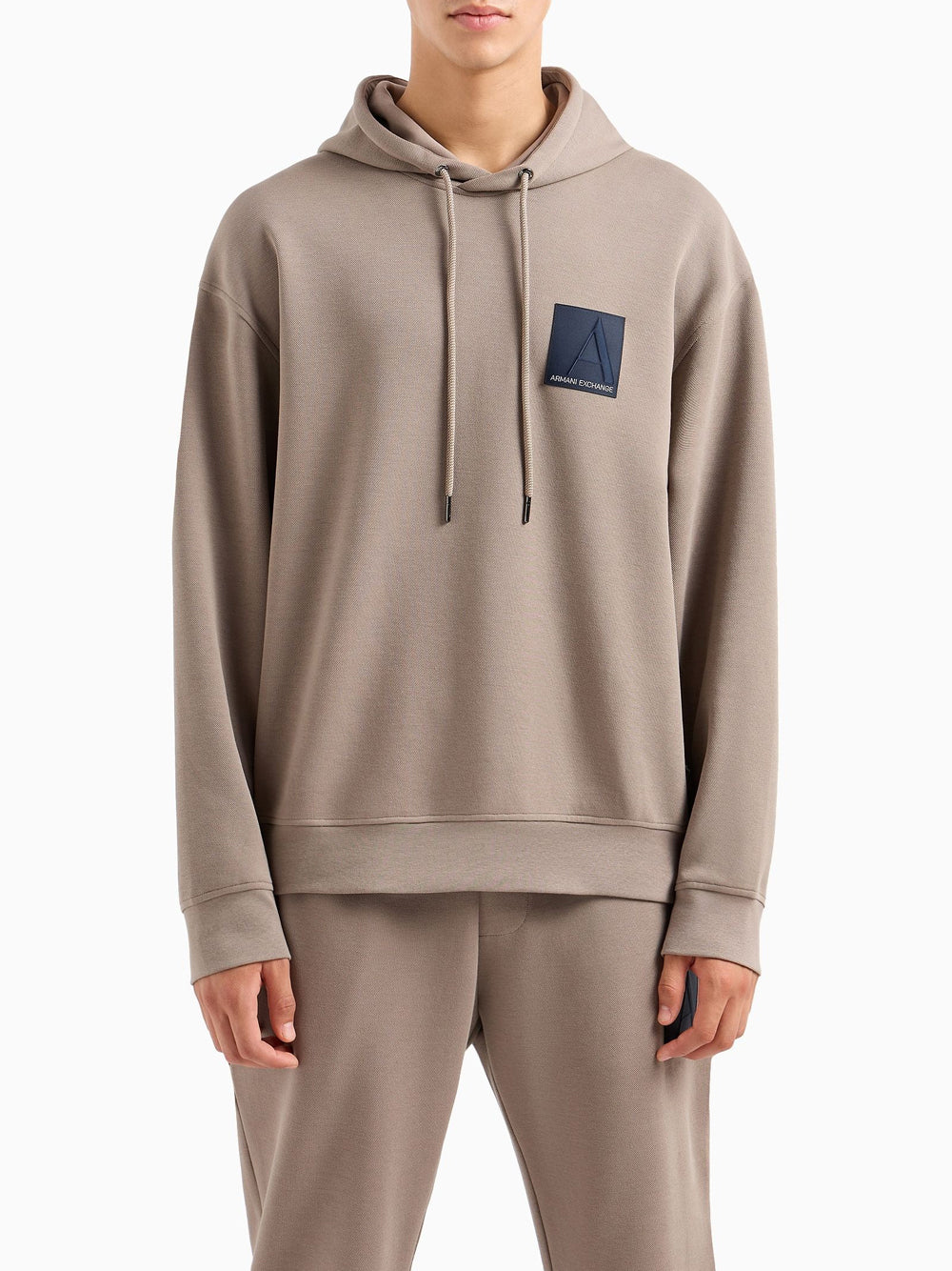 Felpa Cappuccio Armani Exchange da Uomo - Beige