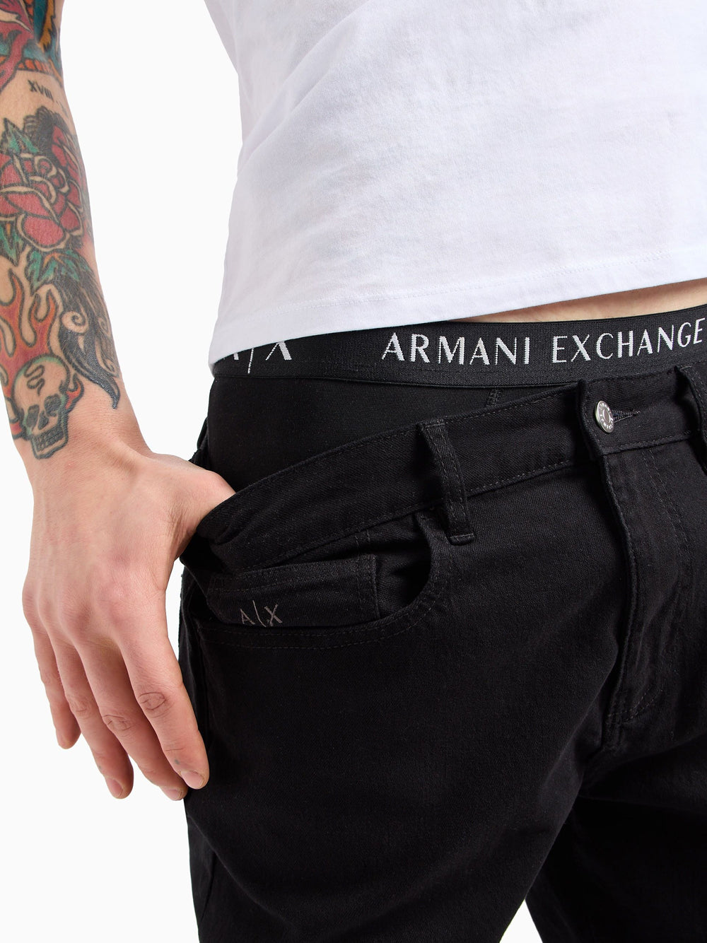 Jeans Slim Armani Exchange da Uomo - Nero