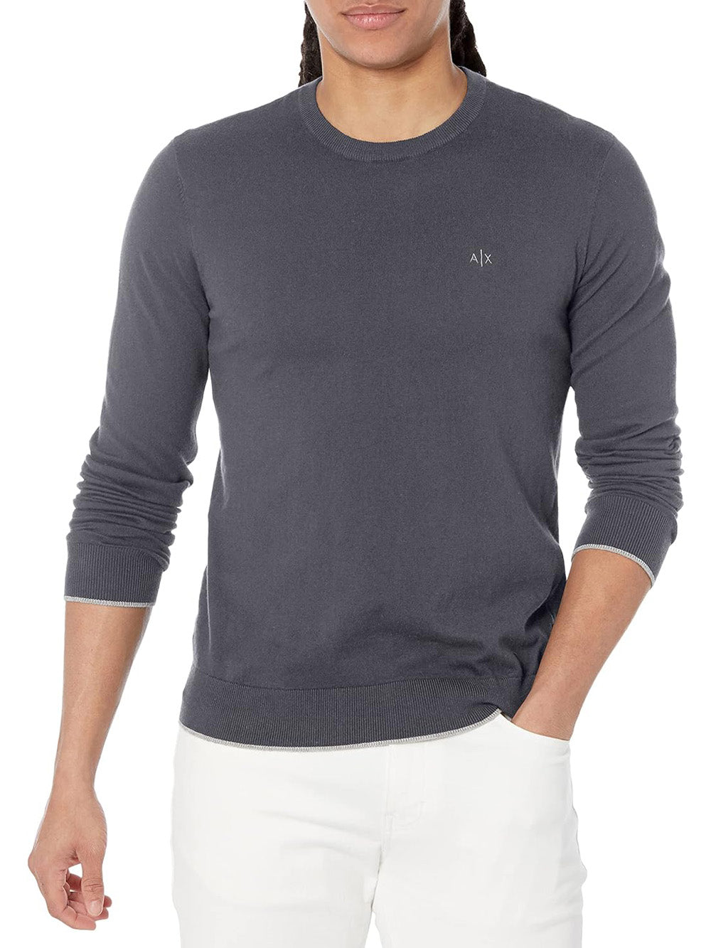 A|X Armani Exchange Pullover Uomo Mod. 8NZM6A-ZM1HZ 1536 India Ink