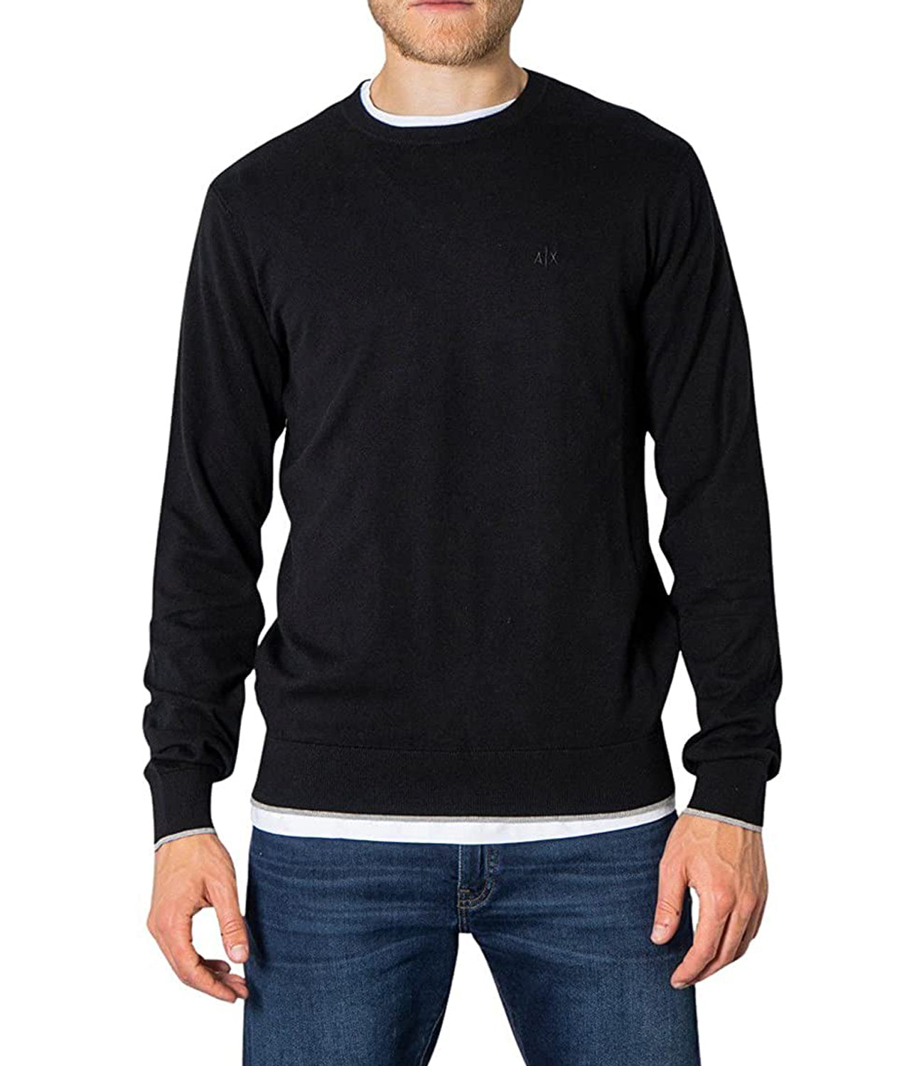 A|X Armani Exchange Maglione Girocollo Uomo Mod. 8NZM6A ZM1HZ 1200 Black Nero