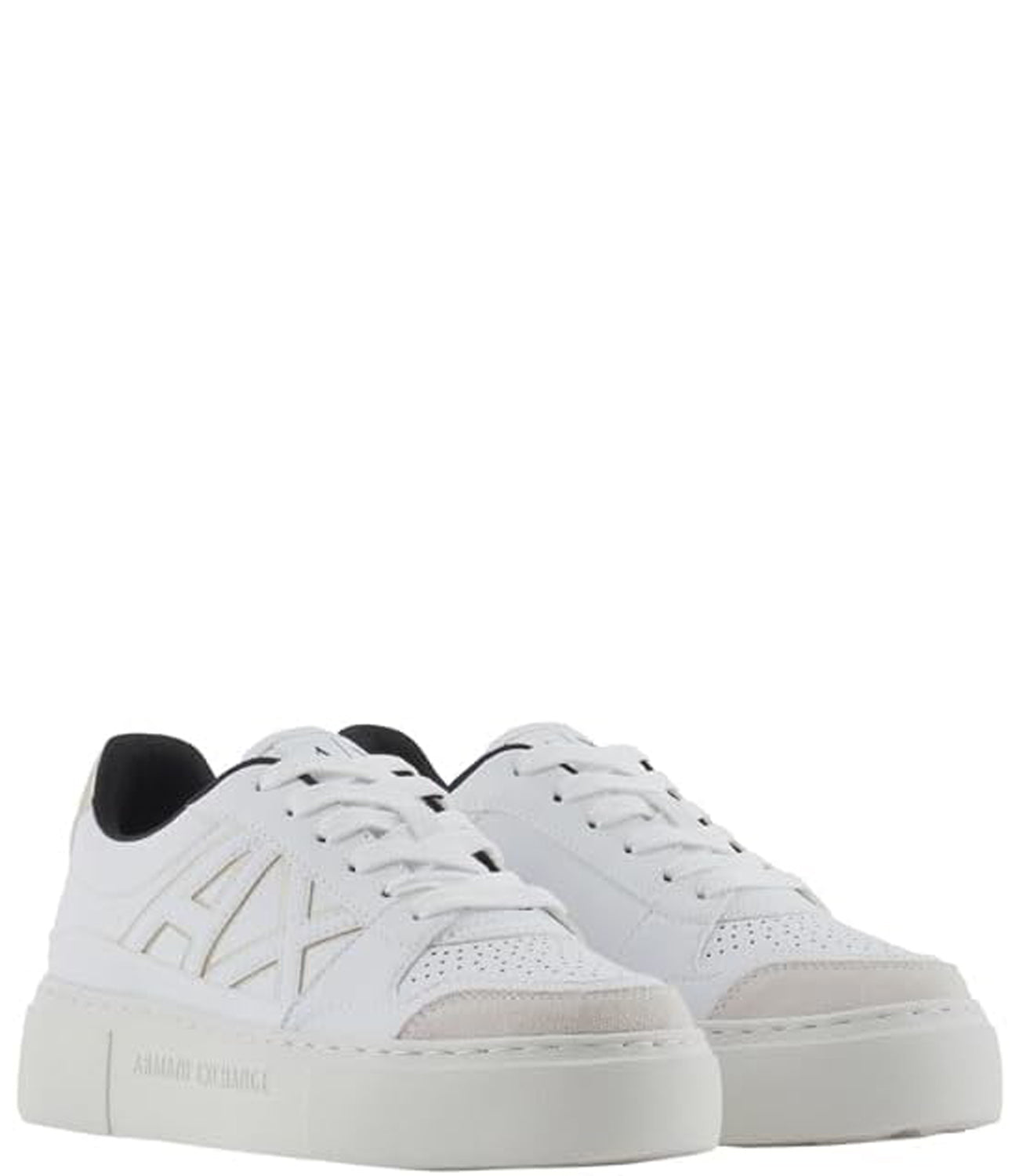 A|X Armani Exchange Sneakers Donna Mod. XDX147-XV830 T782 Op.White+Pale Gold