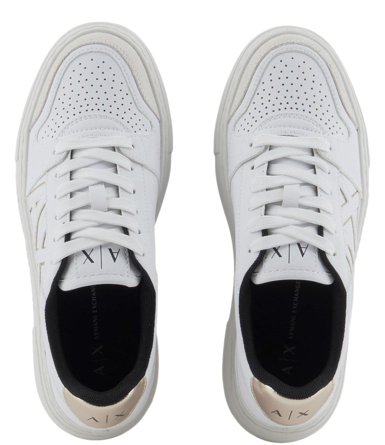 A|X Armani Exchange Sneakers Donna Mod. XDX147-XV830 T782 Op.White+Pale Gold