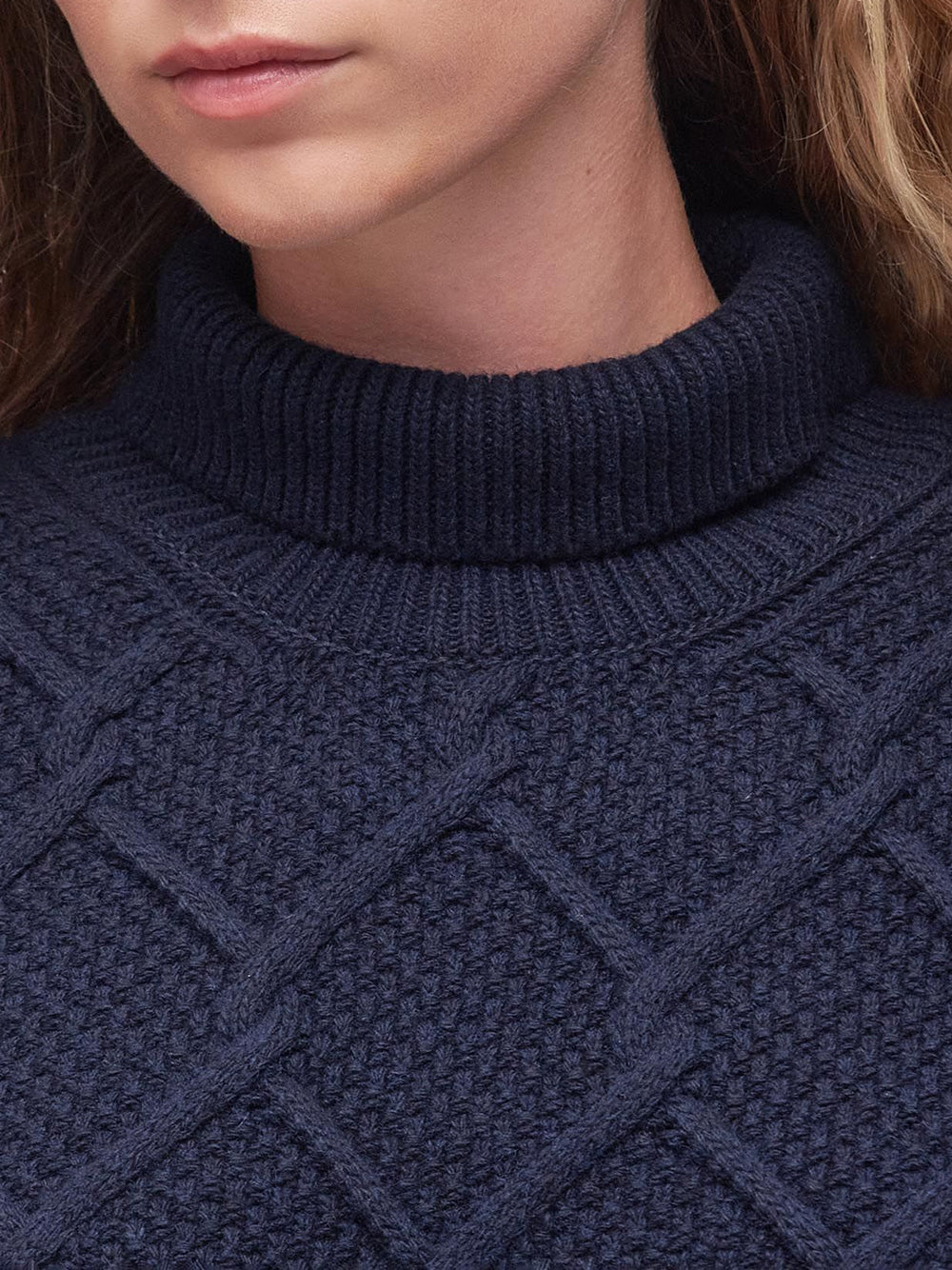 Pullover Barbour Burne Roll Neck da Donna - Blu