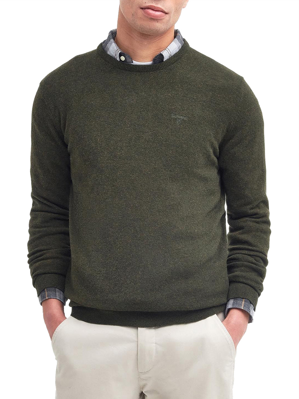 Pullover Barbour Essential Crew Neck da Uomo - Verde