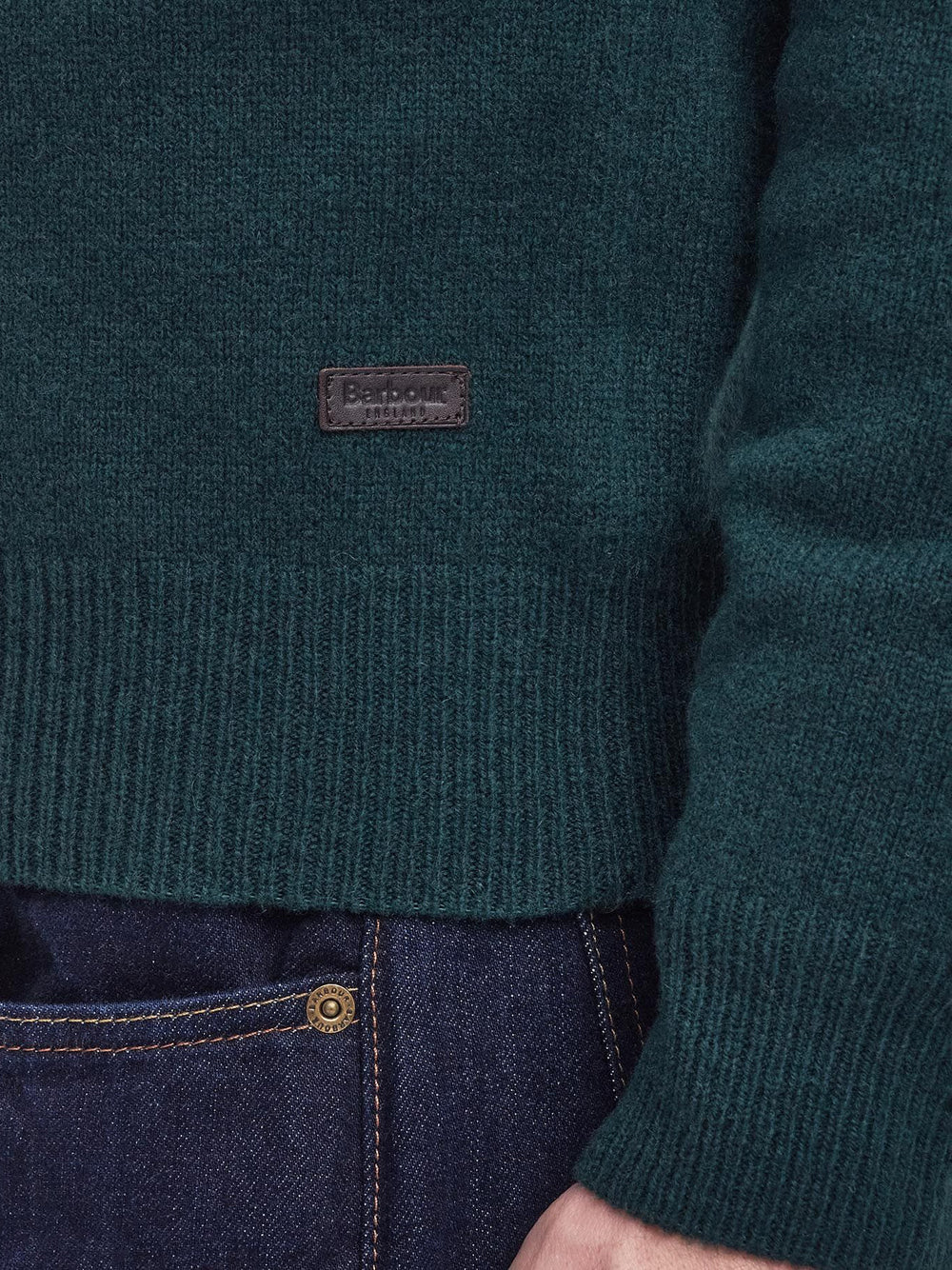 Maglione Barbour Essential Patch Crew da Uomo - Verde