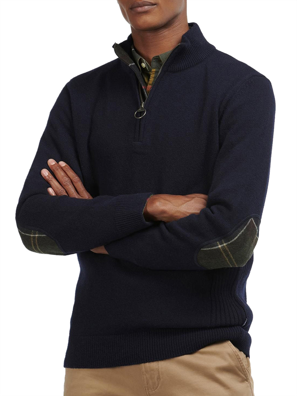 Pullover Barbour Holden Half Zip da Uomo - Blu