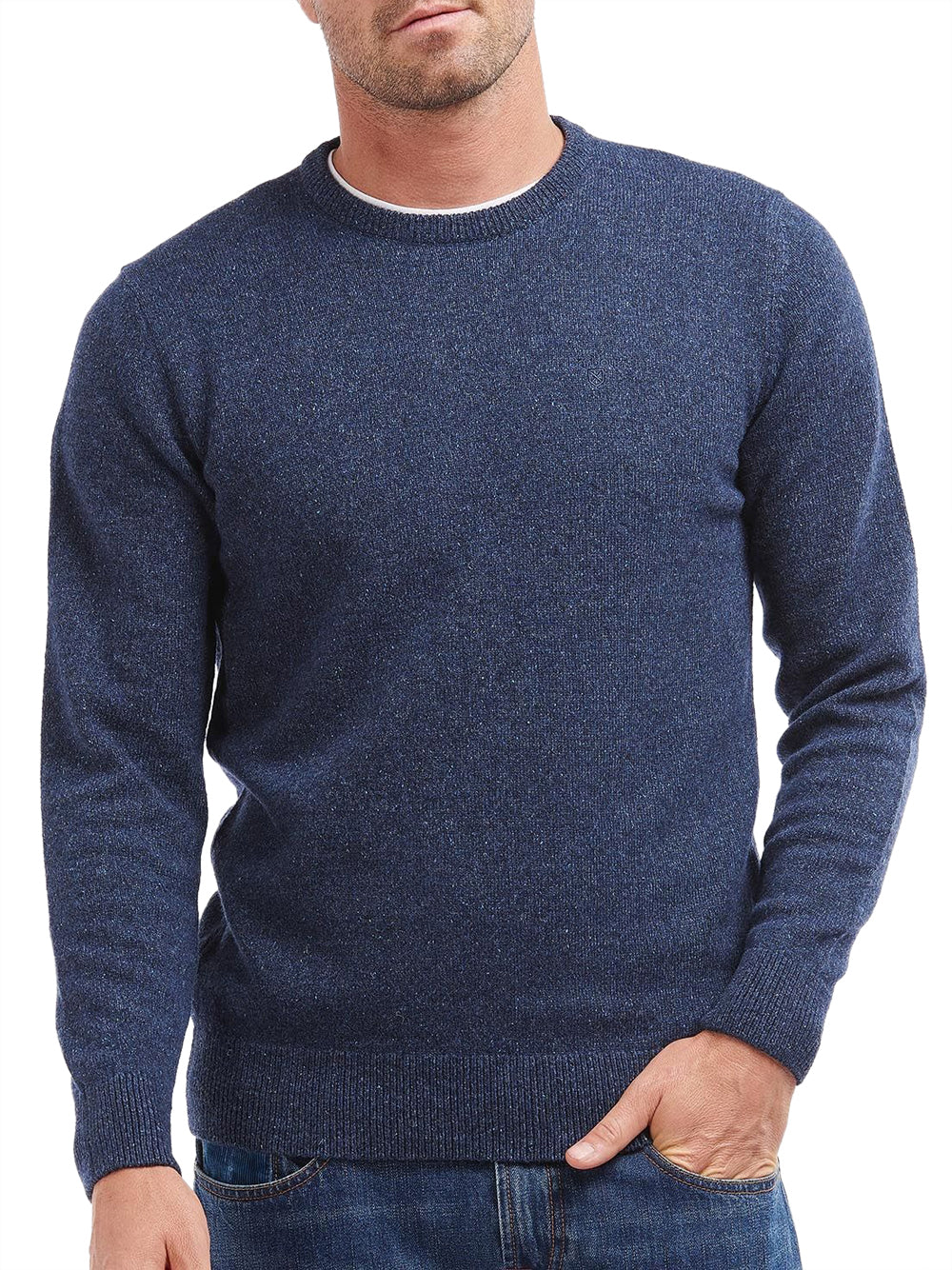 Pullover Barbour Essential Tisbury Crew da Uomo - Blu