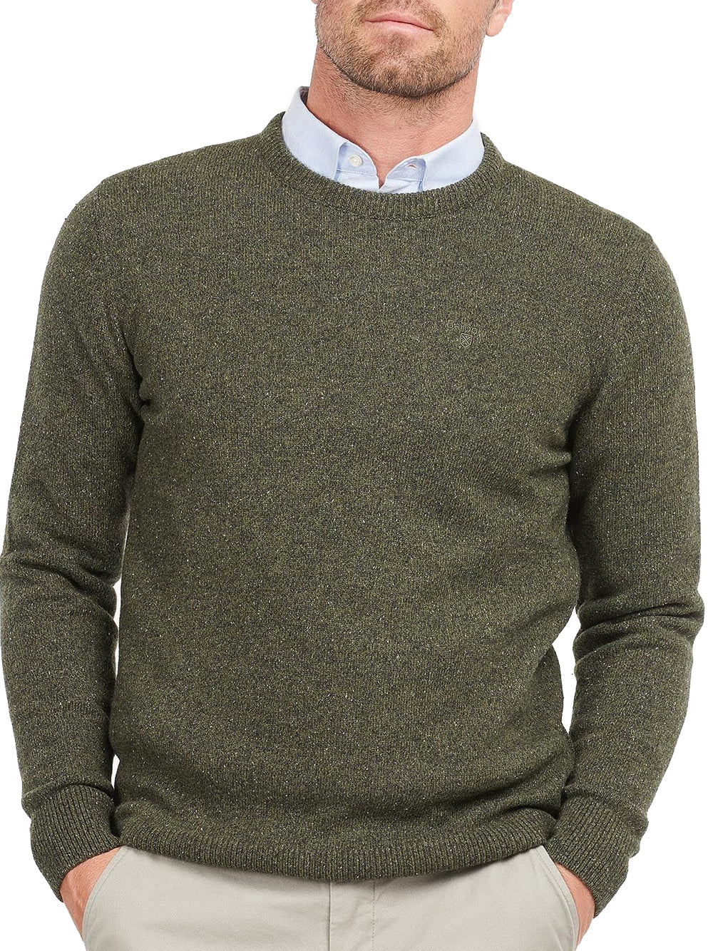 Pullover Barbour Essential Tisbury Crew da Uomo - Verde