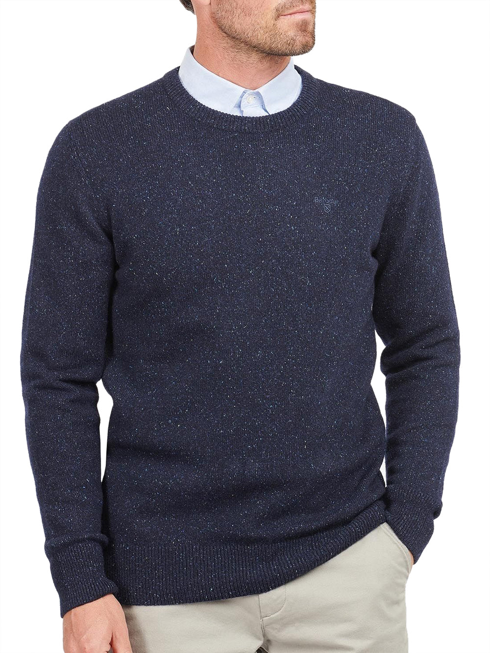 Pullover Barbour Essential Tisbury Crew da Uomo - Blu