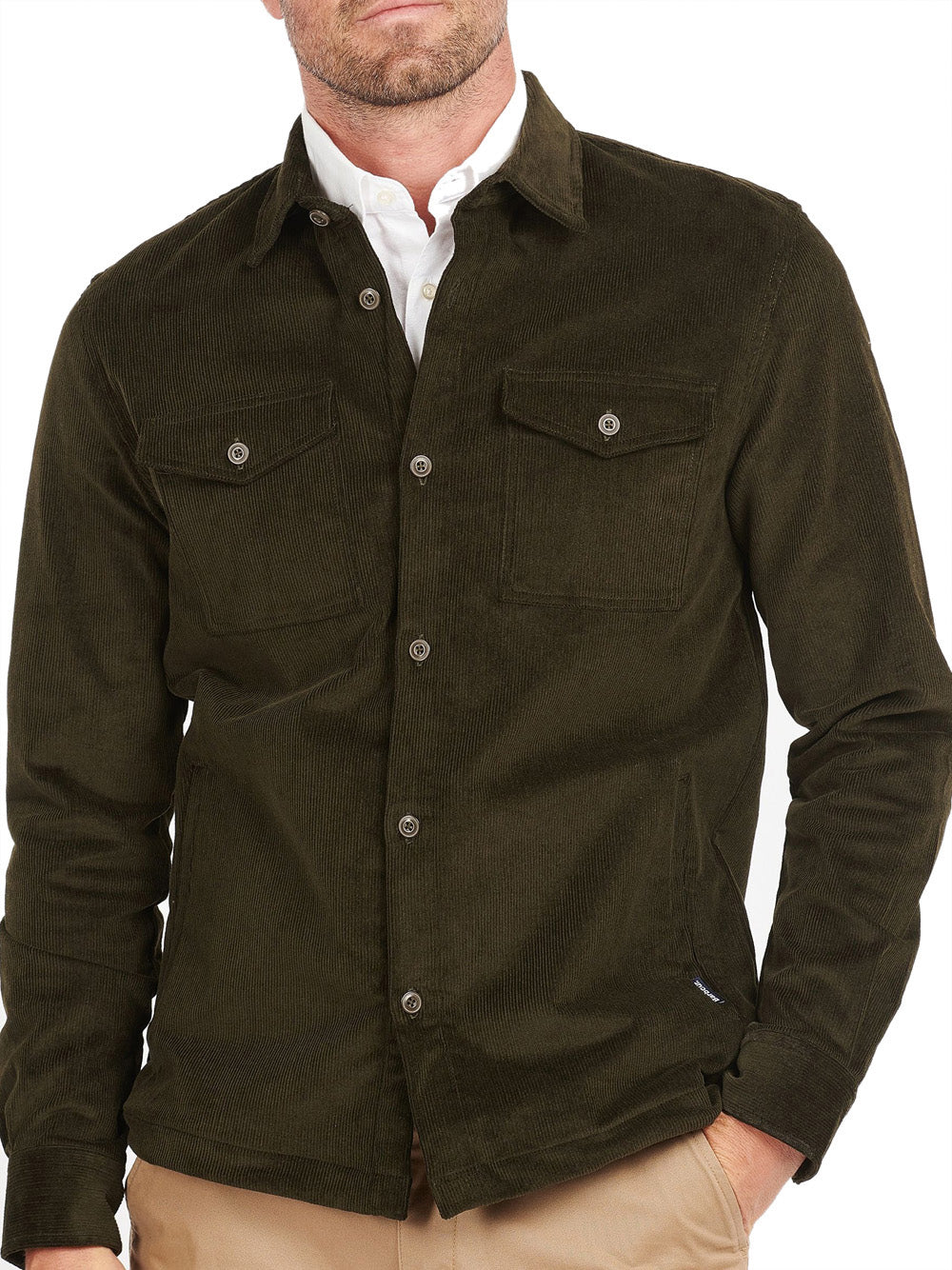 Giubbino Barbour Cord Overshirt da Uomo - Verde