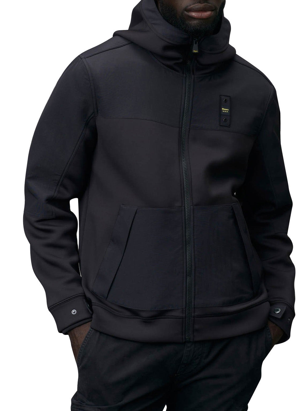 Felpa Zip Blauer Grover da Uomo - Nero