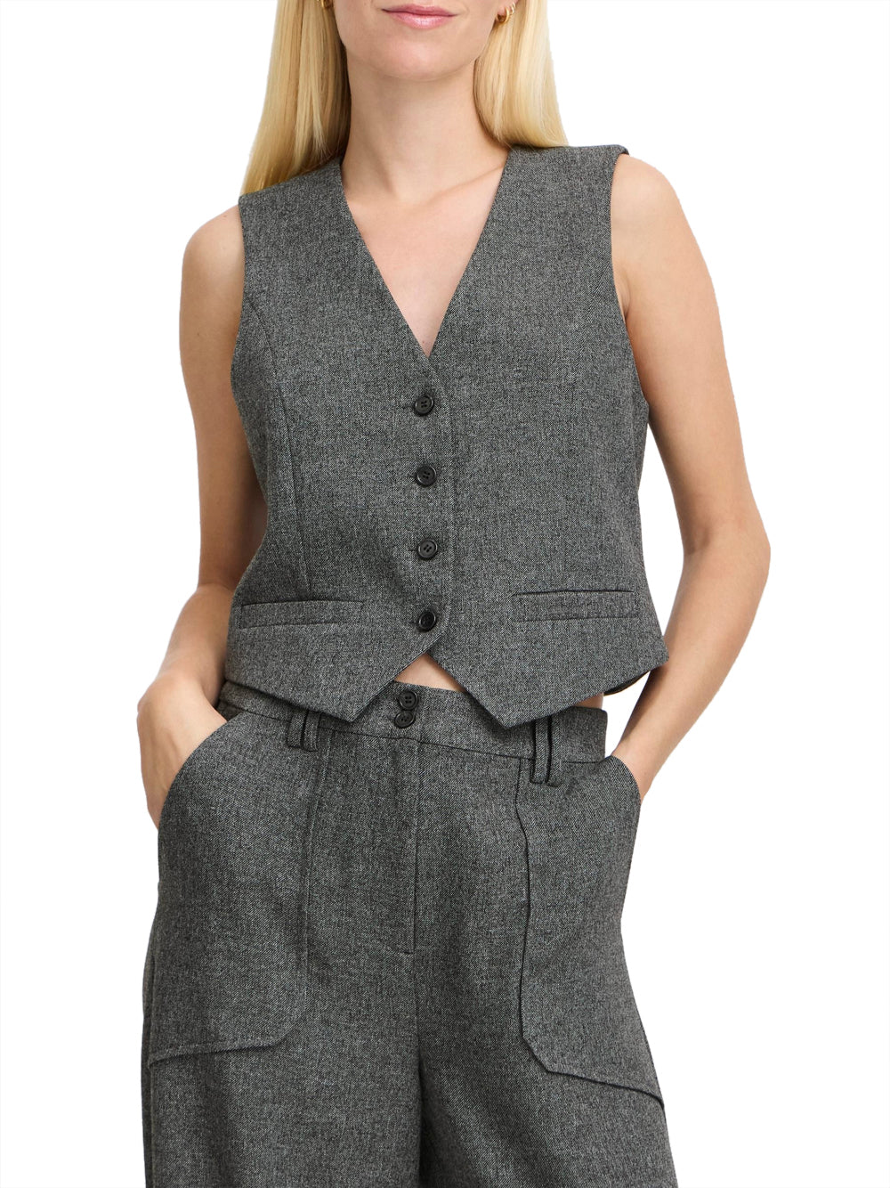 Gilet b.young Byetona Waistcoat da Donna - Grigio