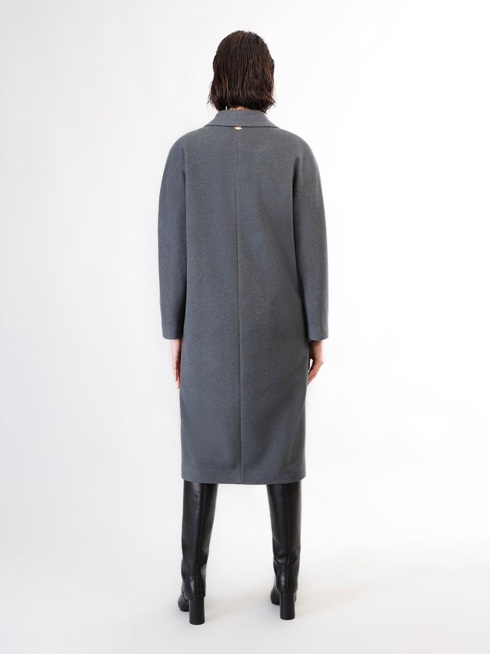 Cappotto CafèNoir Doppiopetto Kimono da Donna - Grigio