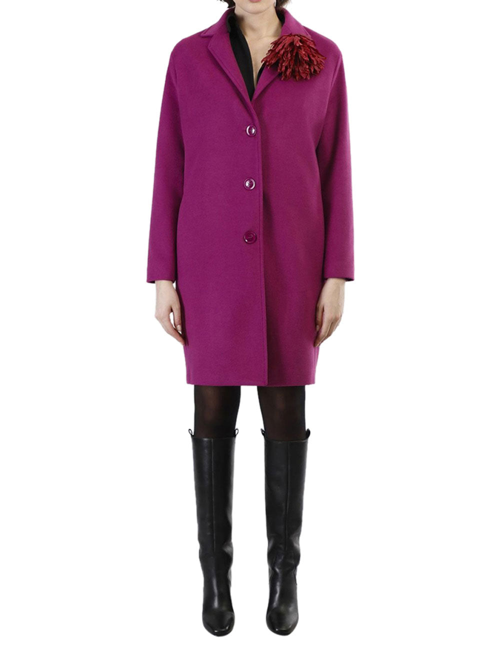 Cappotto CafèNoir Oversize da Donna - Fuxia Fucsia