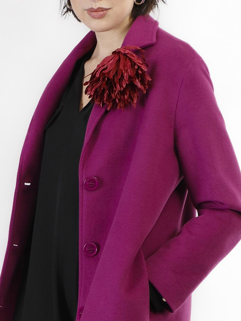 Cappotto CafèNoir Oversize da Donna - Fuxia Fucsia