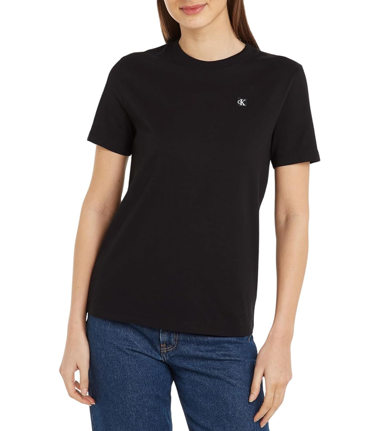 Calvin Klein Calvin Klein Jeans T-shirt Ck Embro Badge Regul Donna Mod. J20J223226 BEH Ck Black