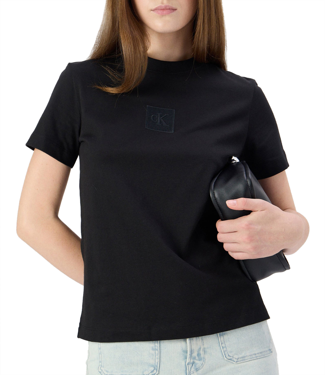 Calvin Klein Calvin Klein Jeans T-shirt Embroidered Box Regu Donna Mod. J20J224253 BEH Ck Black