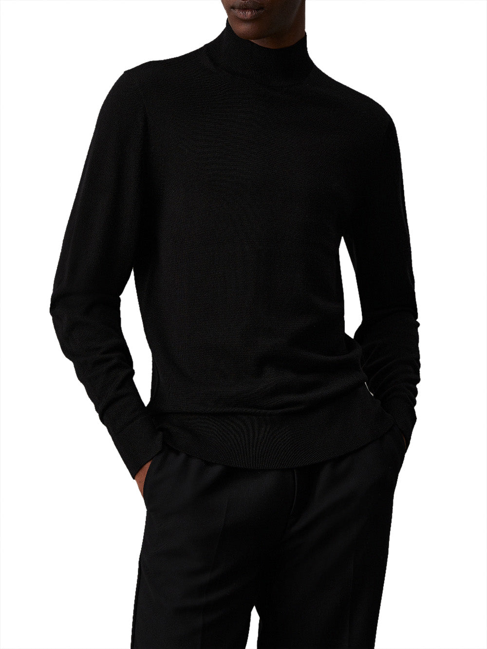 Calvin Klein Maglione Merino Rws Mock Neck Uomo Mod. K10K110424 BEH Ck Black