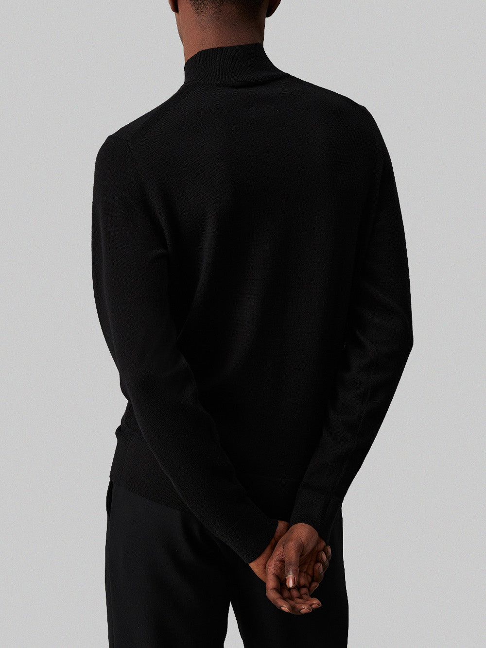 Calvin Klein Maglione Merino Rws Mock Neck Uomo Mod. K10K110424 BEH Ck Black