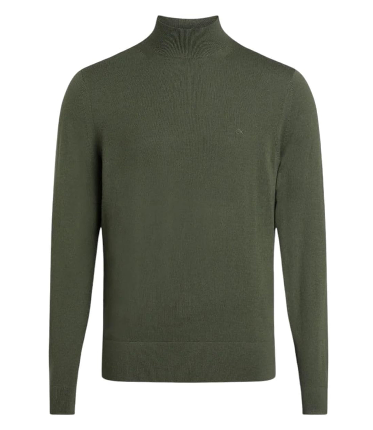 Calvin Klein Maglione Merino Rws Mock Neck Uomo Mod. K10K110424 MQ2 Midnight Forest Heather