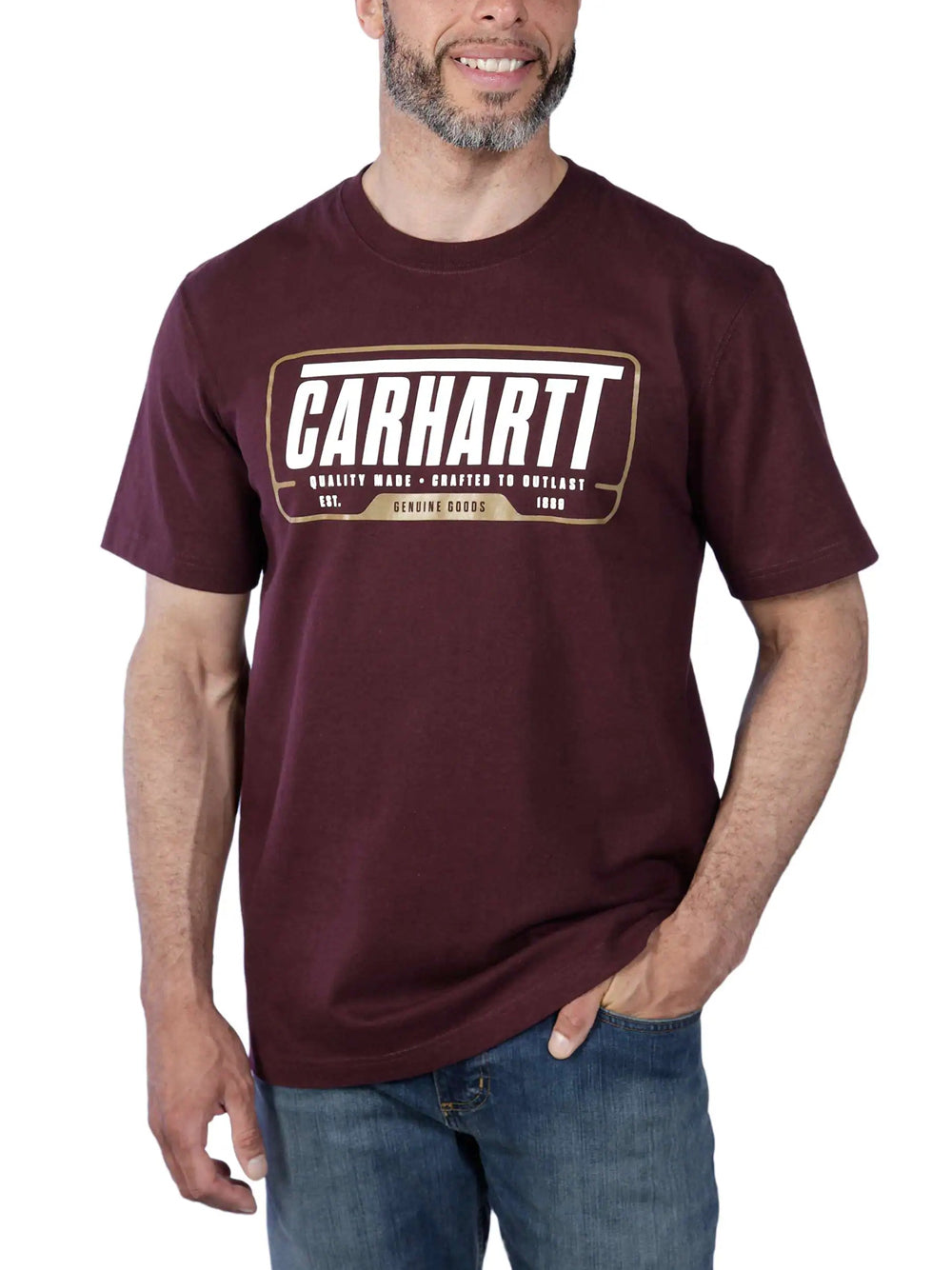 T-shirt Carhartt Heavyweight da Uomo - Bordeaux