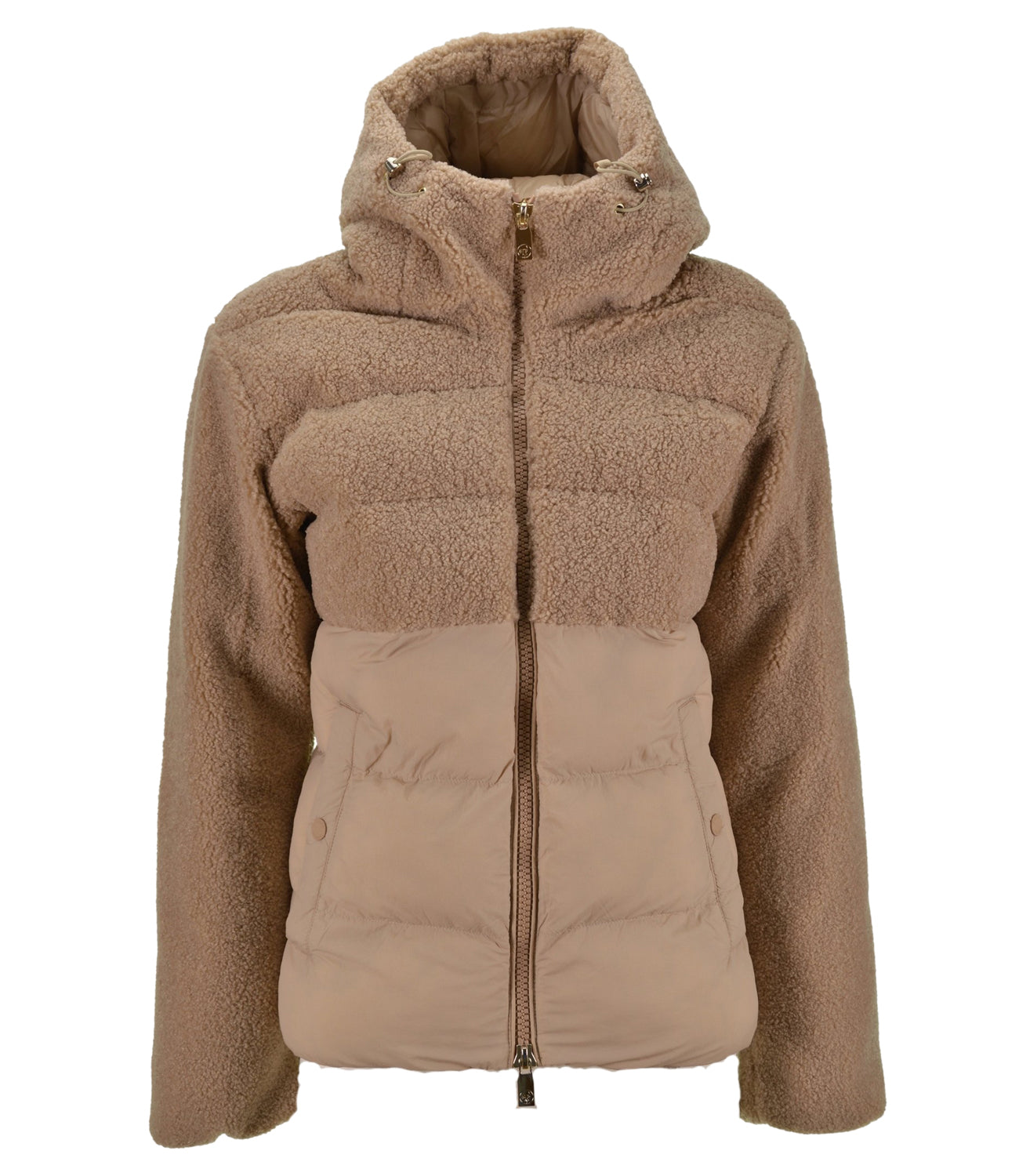 Ciesse Piumini Ciesse Piumini Active Giubbino Bonilla - Hybrid Teddy Jacket With Hoodie Donna Mod. 243CPWHJ2789P4U41E 987XXP Smoke Gray