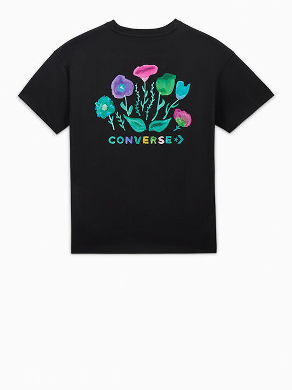 T-shirt Converse Floral Graphic da Donna - Nero