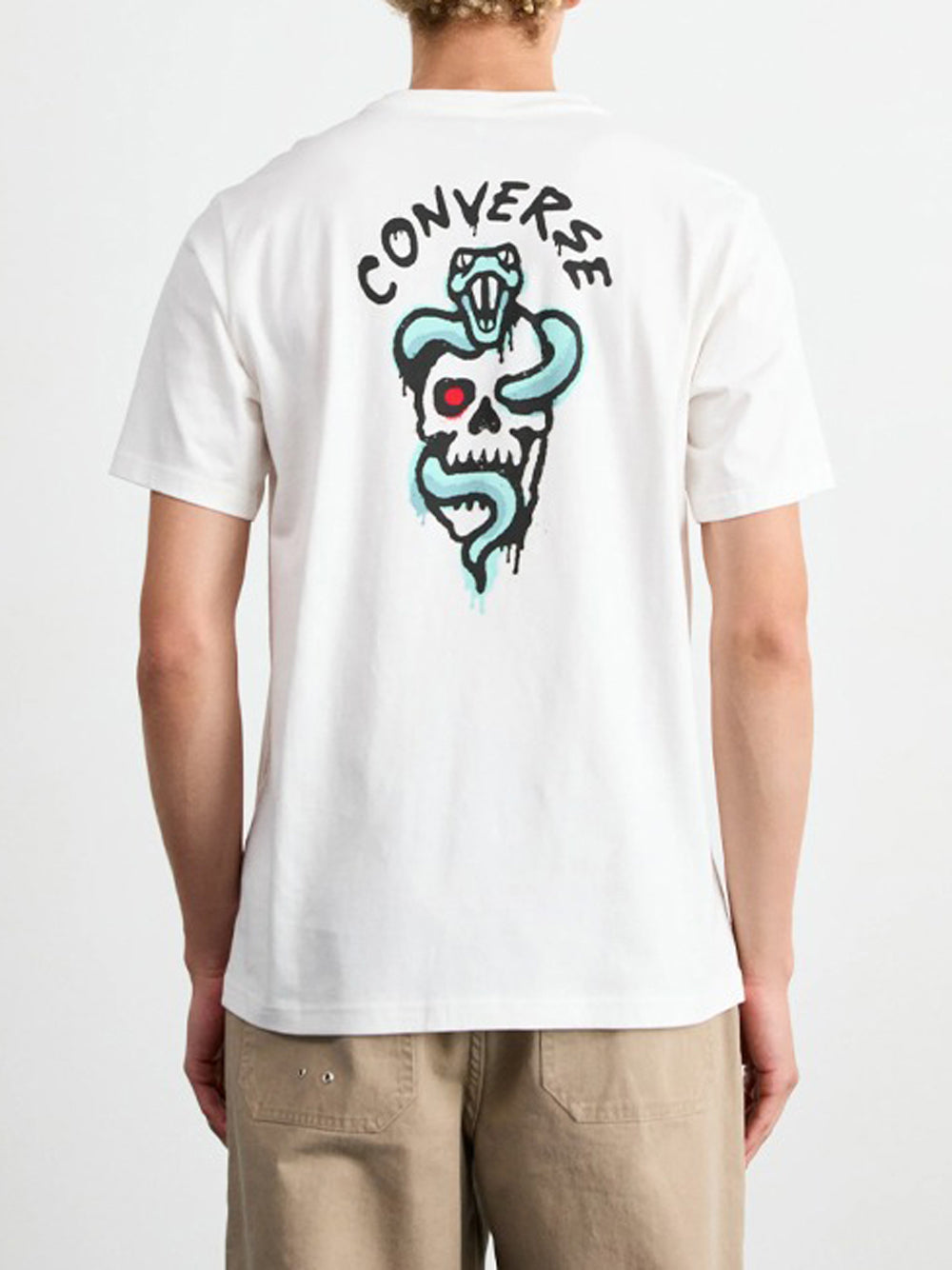 T-shirt Converse Spray Paint Graphic da Uomo - Bianco