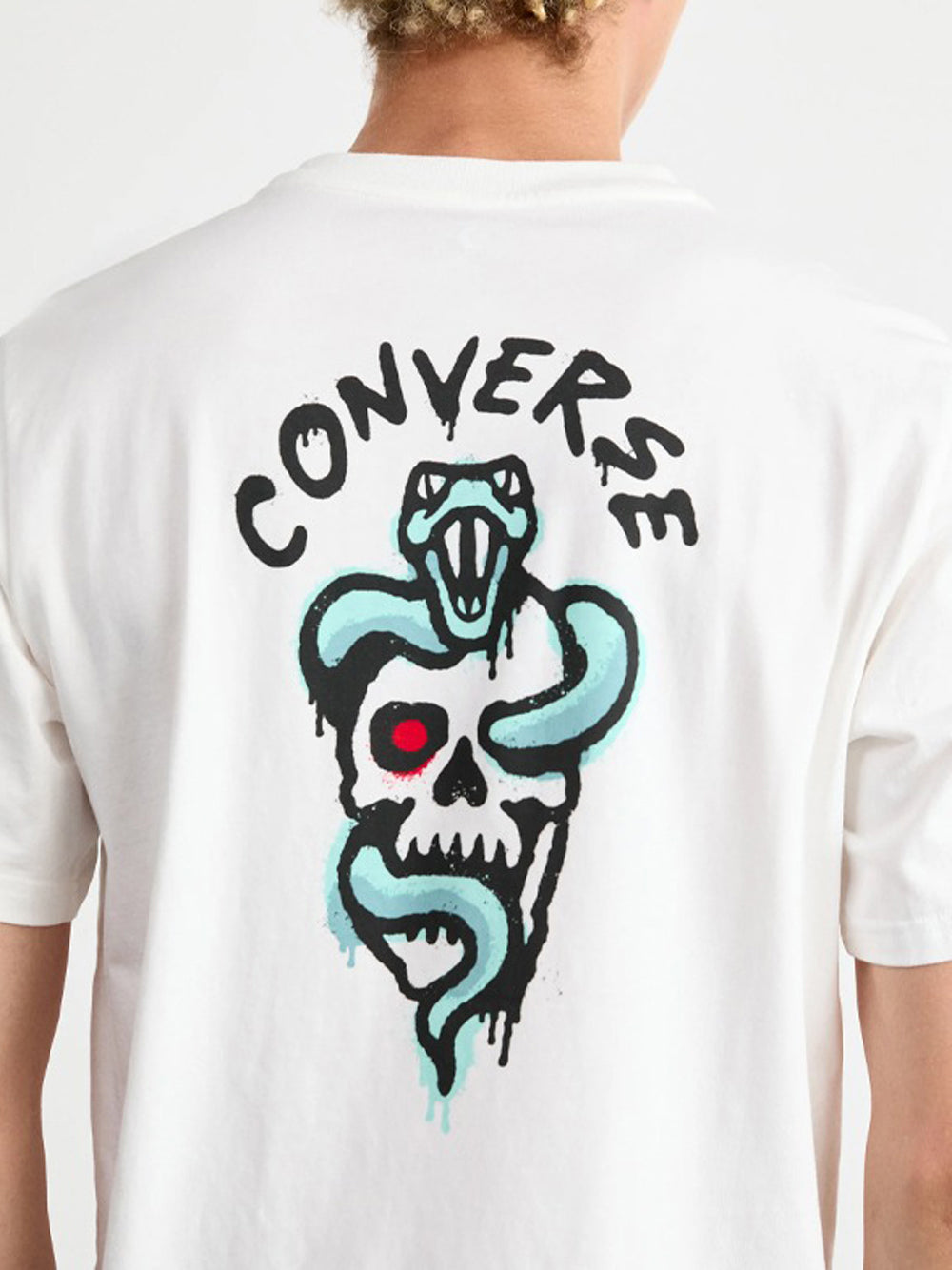 T-shirt Converse Spray Paint Graphic da Uomo - Bianco