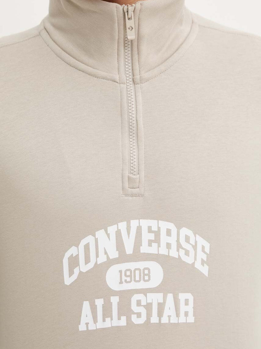 Felpa Zip Converse Sport Quarter Zip da Uomo - Avorio