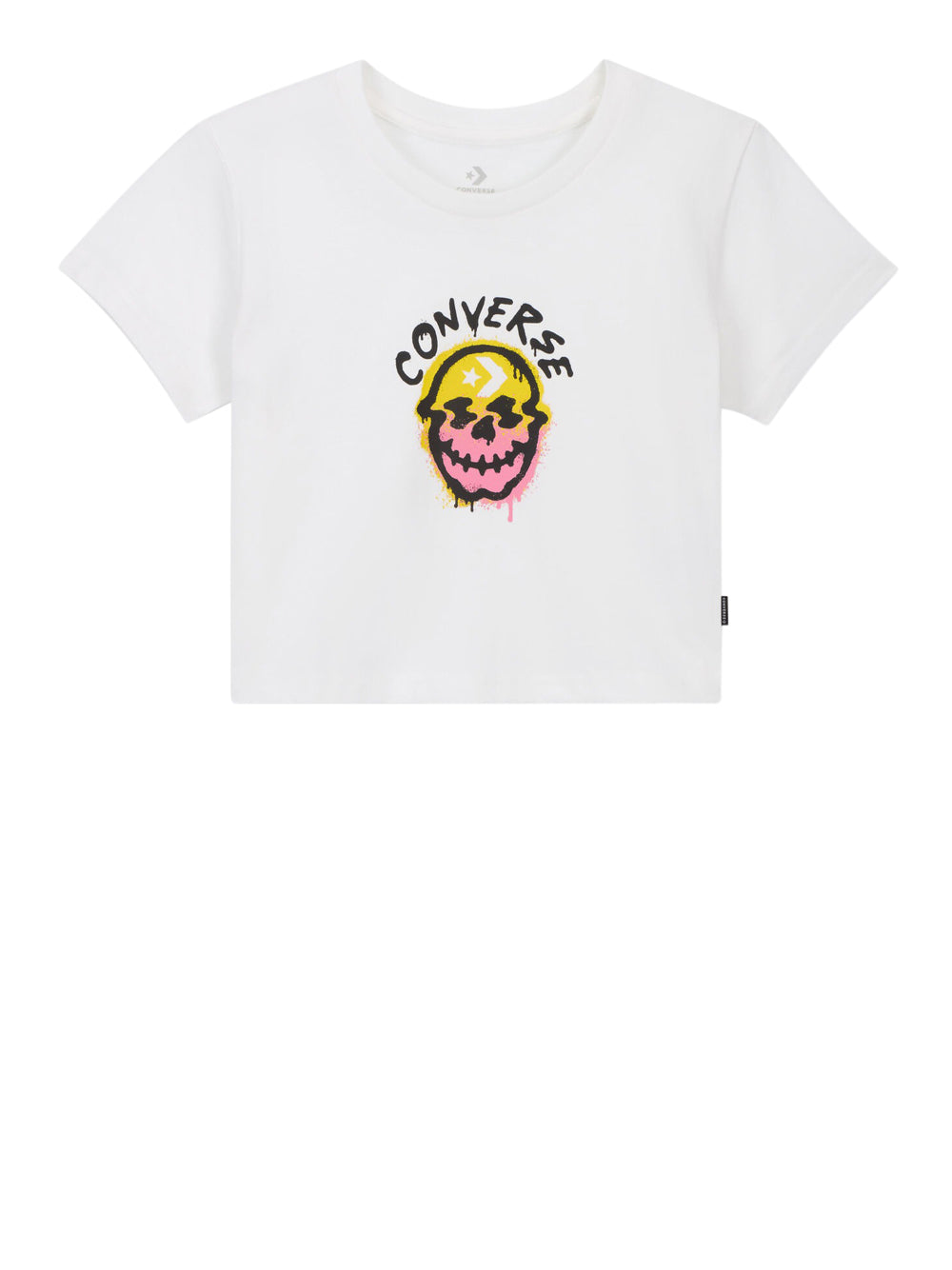 T-shirt Converse Spray Paint Skull da Donna - Bianco