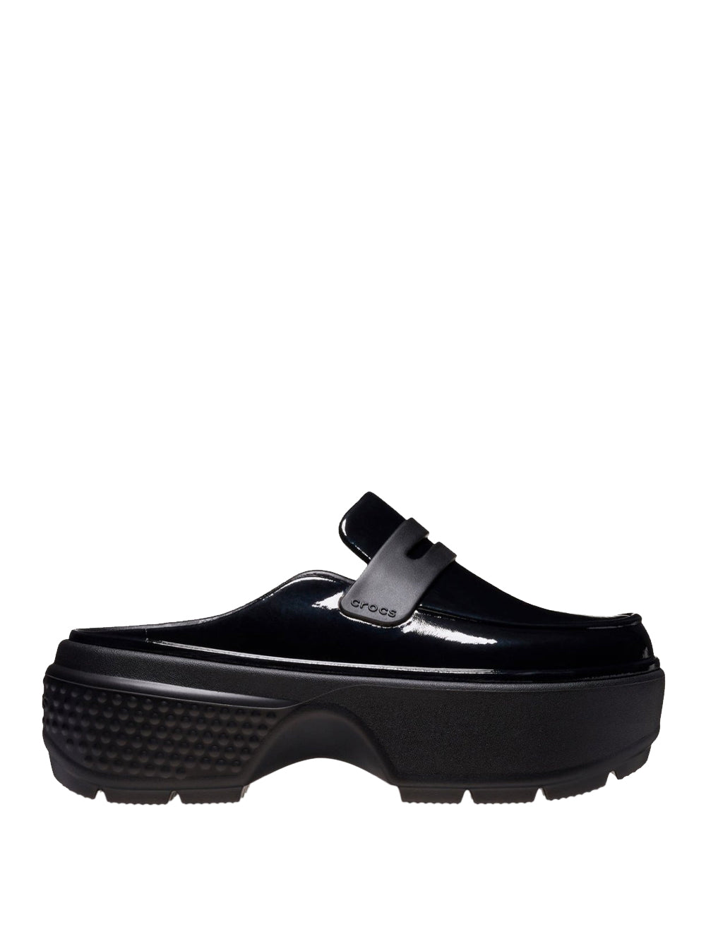 Mocassini Crocs Stomp High Shine da Donna - Nero