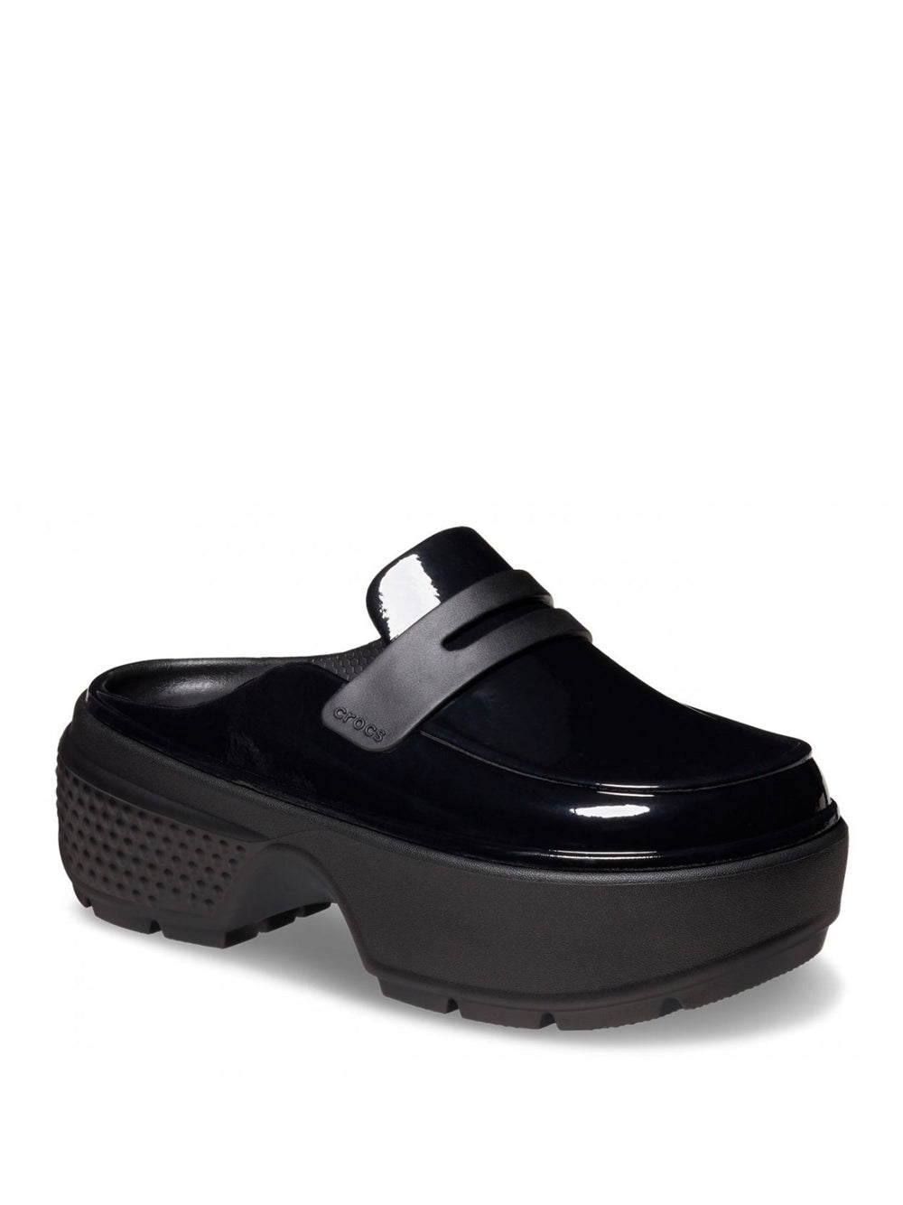 Mocassini Crocs Stomp High Shine da Donna - Nero