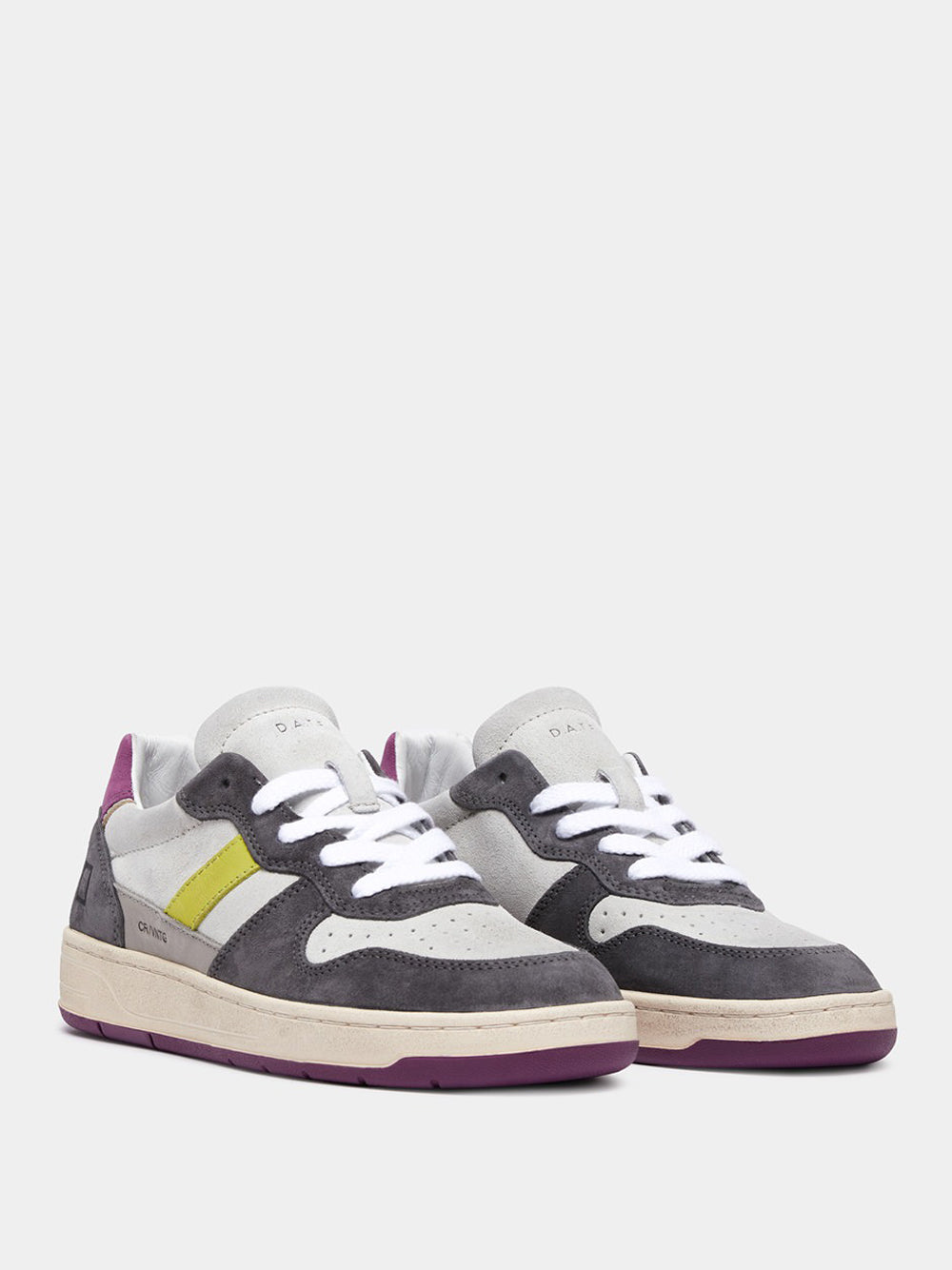 Sneakers Date Court 2.0 Vintage Calf da Donna - Grigio Multicolore