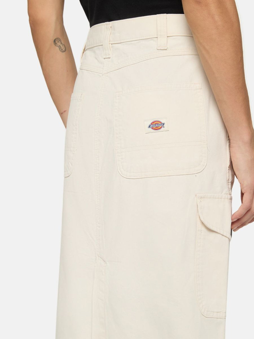 Gonna Longuette Dickies Duck Canvas Cargo da Donna - Bianco