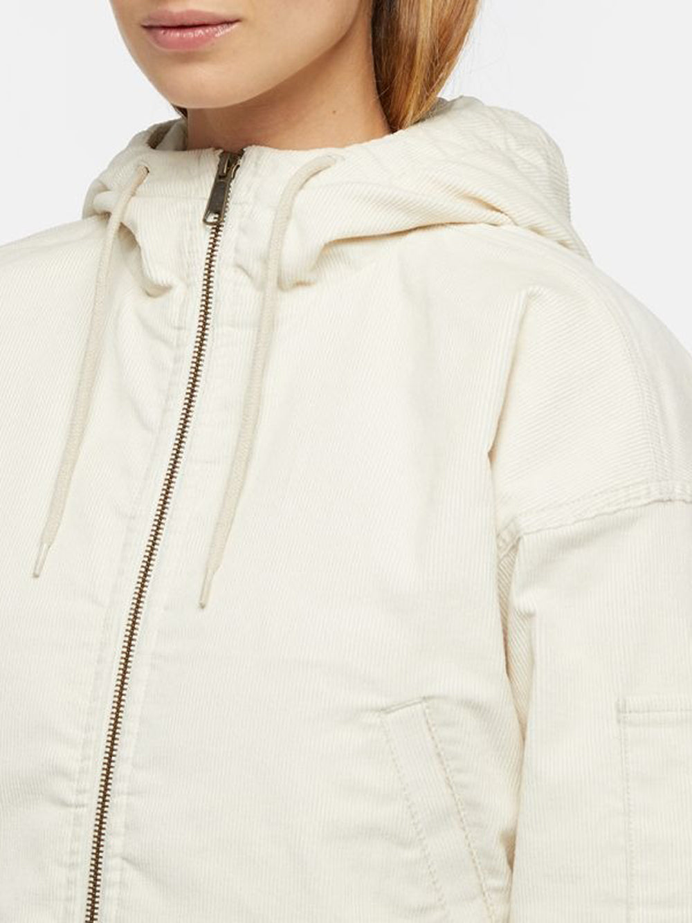 Giubbino Dickies Corduroy Hooded da Donna - Bianco