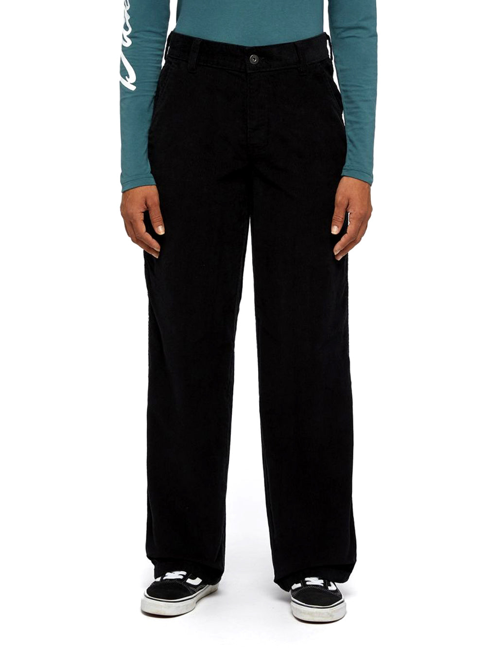 Pantalone Palazzo Dickies Corduroy Carpenter W da Donna - Nero