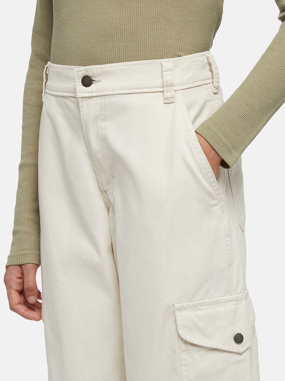 Pantalone Cargo Dickies Duck Canvas Cargo da Donna - Bianco