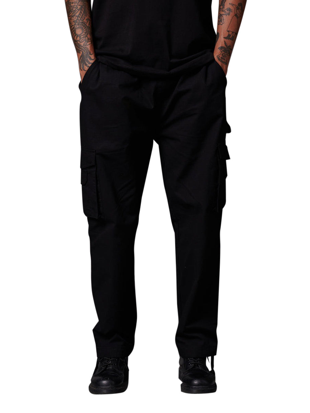 Pantalone Cargo Dolly Noire Ripstop Baggy da Uomo - Nero