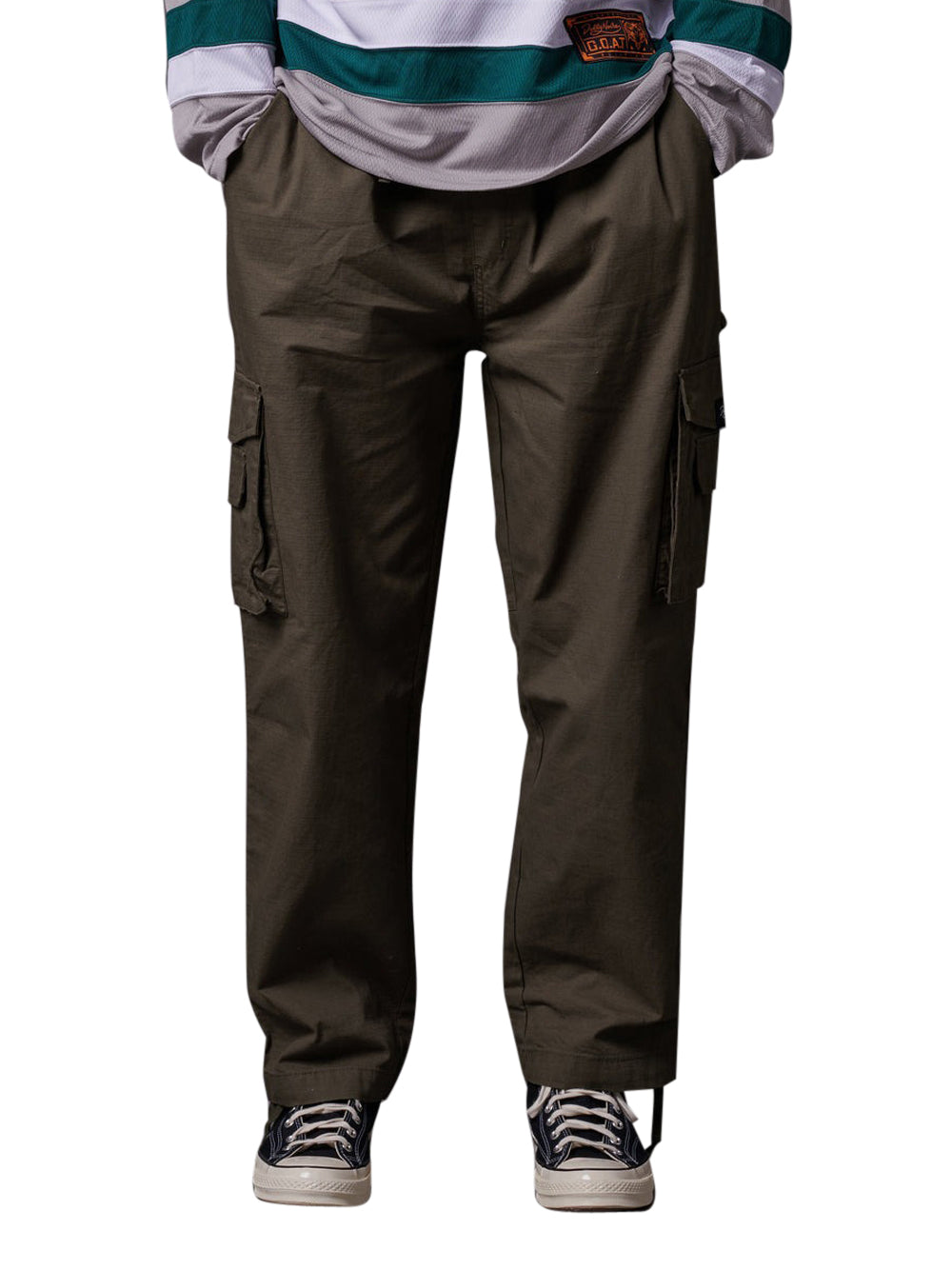 Pantalone Cargo Dolly Noire Ripstop Baggy da Uomo - Verde