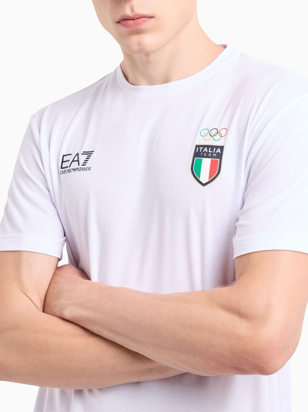 T-shirt Ea7 Paris 2024 Olimpici da Uomo - Bianco