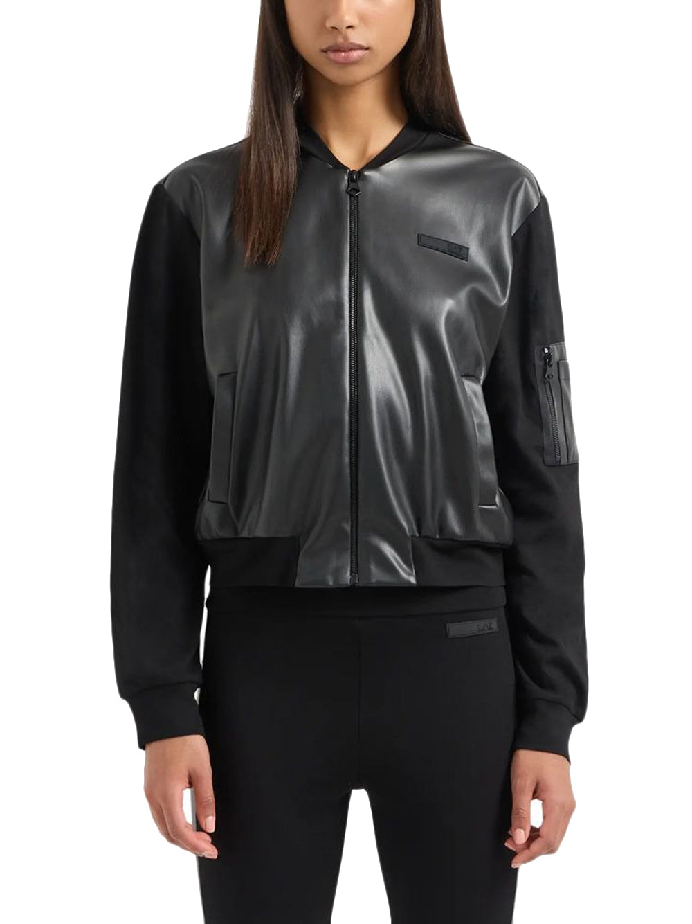 Bomber Ea7 Ecopelle da Donna - Nero