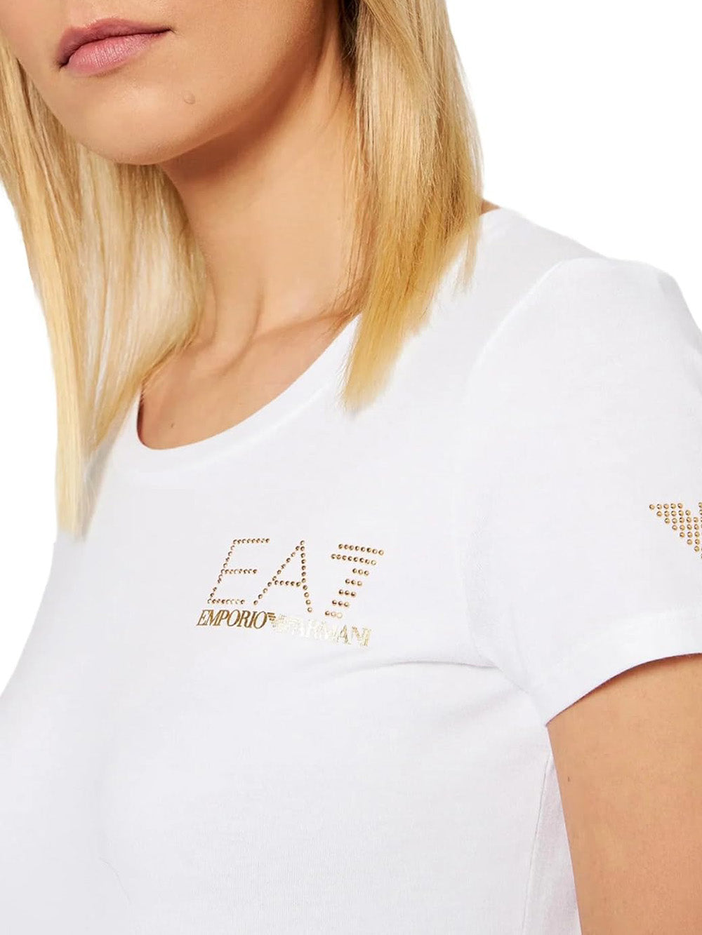 Ea7 Emporio Armani T-shirt Donna Mod. 8NTT65-TJDQZ 1100 White Bianco