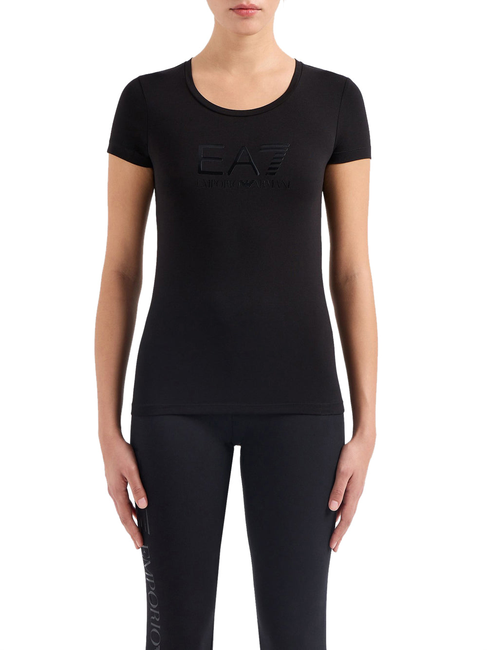 T-shirt Ea7 Stretch da Donna - Nero