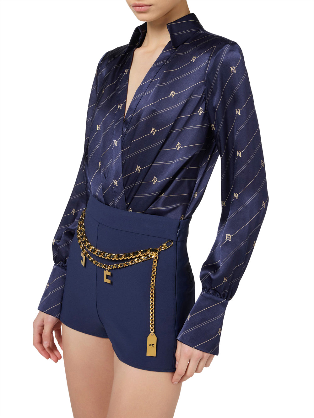 Camicia Casual Elisabetta Franchi A Body da Donna - Blu